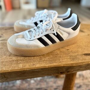 Adidas Samba White and Black Shoes